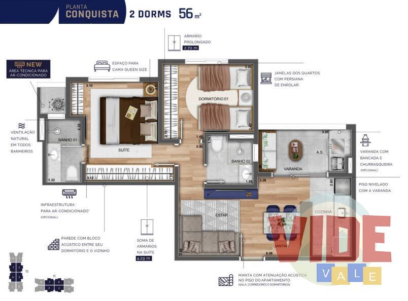 Apartamento à venda com 2 quartos, 56m² - Foto 12