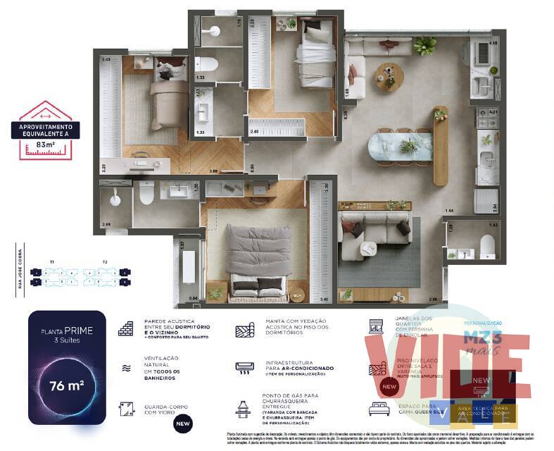 Apartamento, 3 quartos, 71 m² - Foto 14